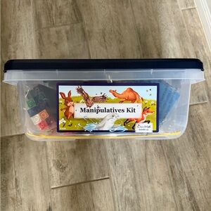 Manipulatives Kit with Navy Blue Lid - Colorful Counting Blocks